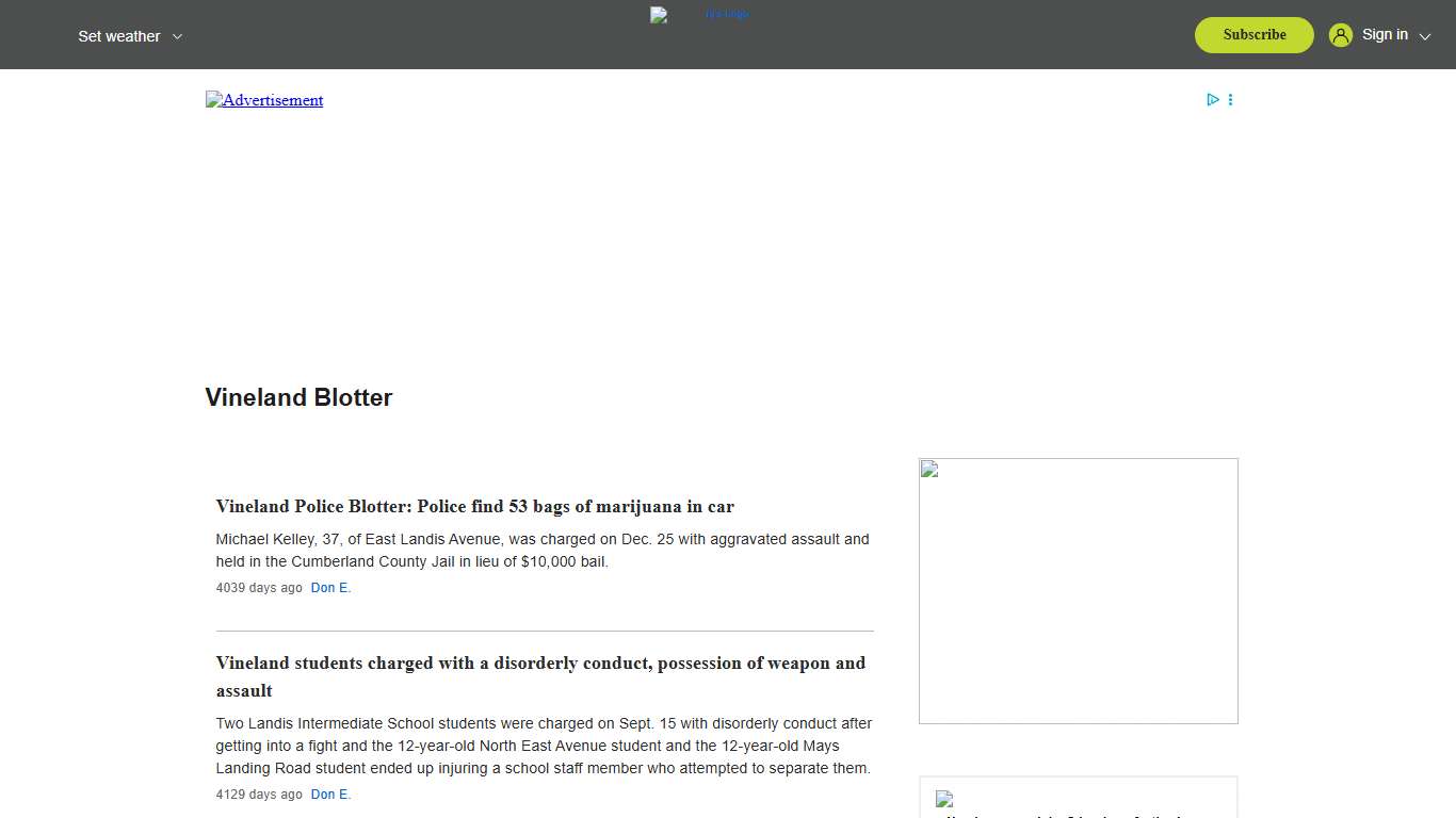 vineland blotter - nj.com